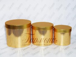 Коробка декоративна циліндр смугаста із золотою кришечкою W74