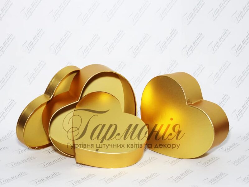 Коробка декоративна серце золотиста W9114