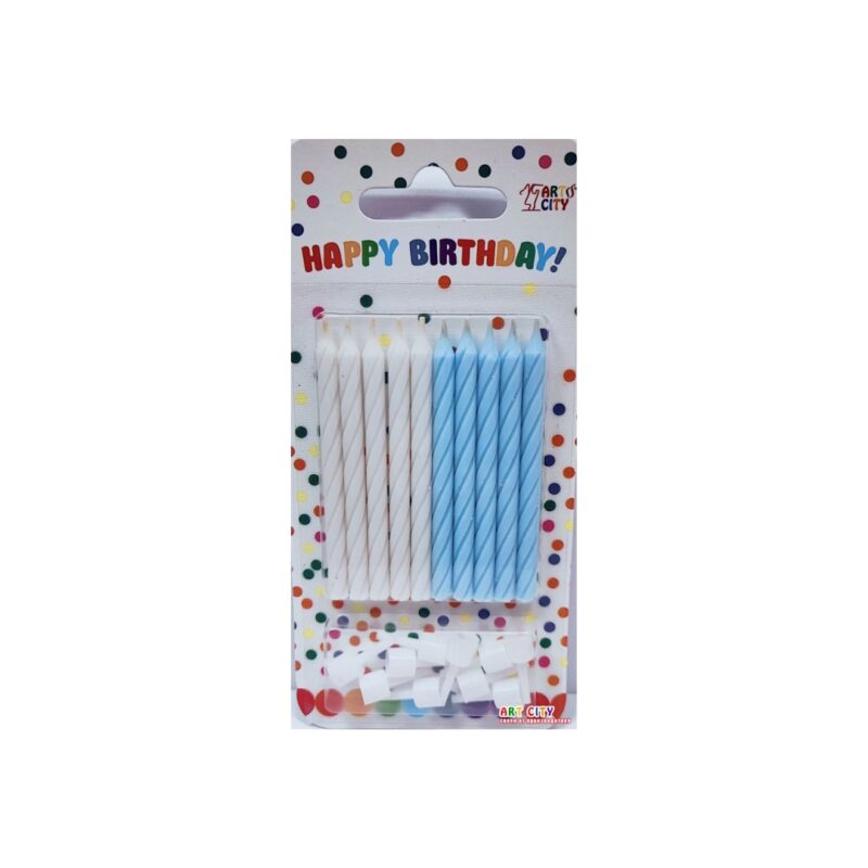 Свічка - Happy Birthday, мала з підставкою
