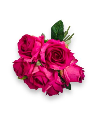 Троянда букет, силікон преміум класу, темно-рожевий