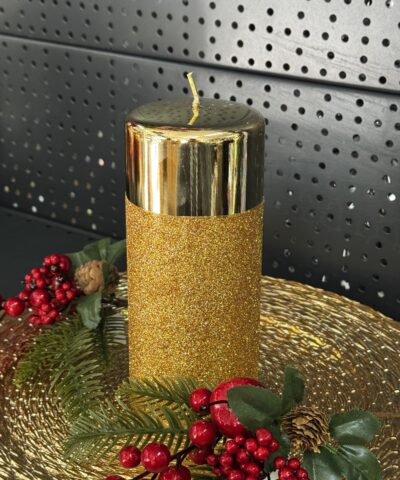 Свічка "золото" циліндр, 180х70мм