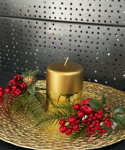 Свічка "золото-жовте" циліндр, 180х70мм