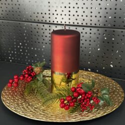 Свічка "золото-червоне" циліндр, 150х70мм