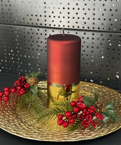 Свічка "золото-червоне" циліндр, 150х70мм