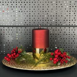 Свічка "золото-червоне" циліндр, 100х70мм