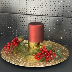 Свічка "золото-червоне" циліндр, 150х70мм