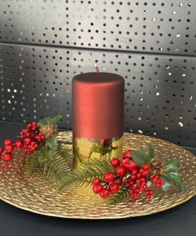 Свічка "золото-червоне" циліндр, 150х70мм