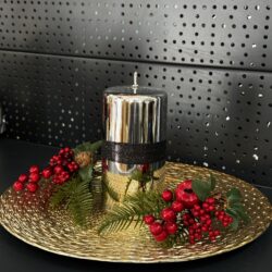 Свічка "срібна" циліндр, 180х70мм