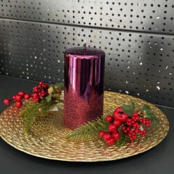 Свічка "рожева-металік" циліндр, 150х70мм