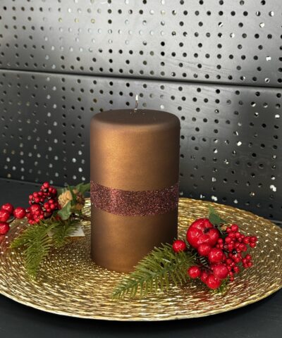 Свічка "коричневий" циліндр, 150х90мм