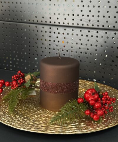 Свічка "коричневий" циліндр, 150х90мм