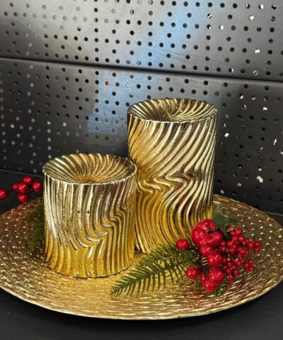 Свічка "золото-хвилі" циліндр, 150х90мм