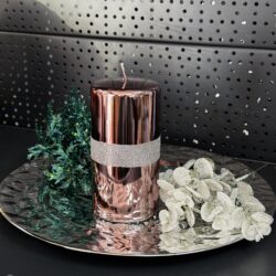 Свічка "пудра-металік" циліндр, 150х70мм