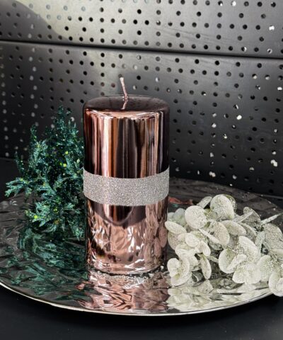 Свічка "пудра-металік" циліндр, 150х70мм