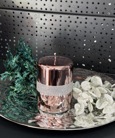 Свічка "пудра-металік" циліндр, 150х70мм