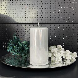 Свічка "біла-блиск" циліндр, 150х70мм