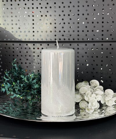 Свічка "біла-блиск" циліндр, 150х70мм