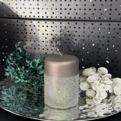 Свічка "сіра-матова" циліндр, 100х70мм