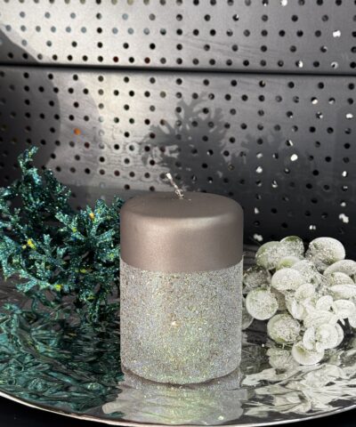 Свічка "сіра-матова" циліндр, 100х70мм