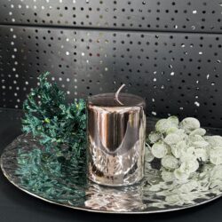 Свічка "пудра-металік-пуста" циліндр, 100х70мм