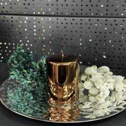 Свічка "коричнева-металік-пуста" циліндр, 100х70мм