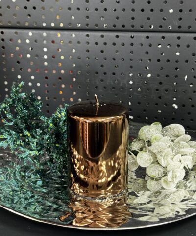 Свічка "коричнева-металік-пуста" циліндр, 100х70мм