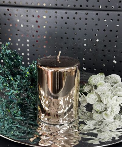 Свічка "бронза-металік-пуста" циліндр, 100х70мм