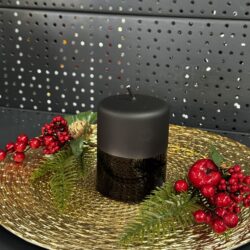 Свічка "чорна-матова-глянець" циліндр, 150х70мм