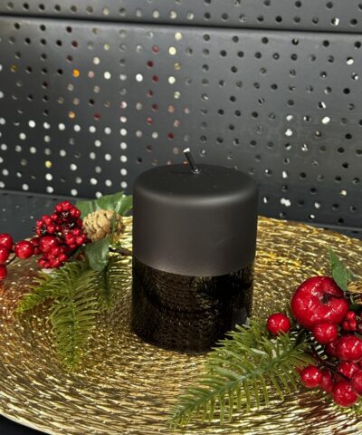 Свічка "чорна-матова-глянець" циліндр, 150х70мм