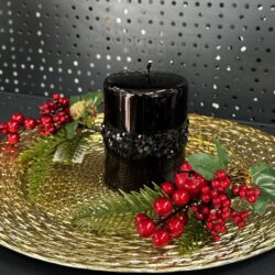 Свічка "чорна-металік" циліндр, 100х70мм