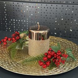 Свічка "золото-металік-блиск" циліндр, 100х70мм