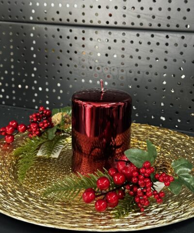 Свічка "бордо-металік-пуста" циліндр, 100х70мм
