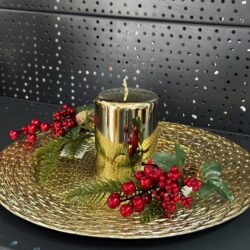 Свічка "золото-металік-пуста" циліндр, 100х70мм