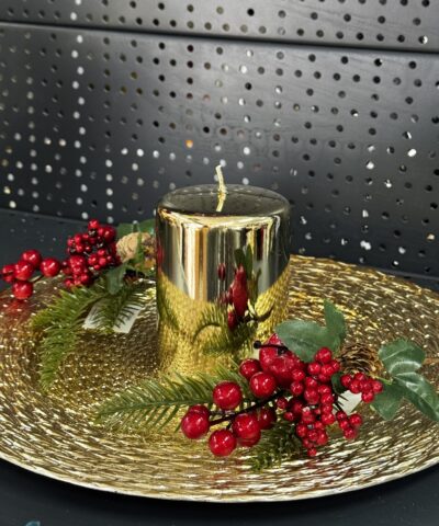 Свічка "золото-металік-пуста" циліндр, 100х70мм