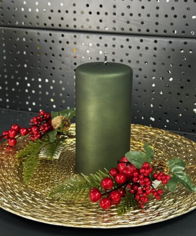 Свічка "зелена-матова-пуста" циліндр, 150х70мм
