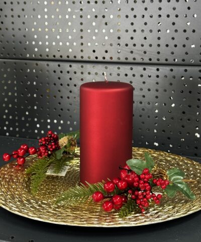 Свічка "червона-матова-пуста" циліндр, 150х70мм