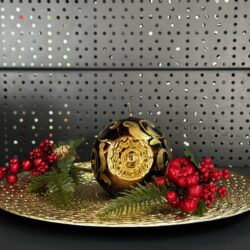 Свічка "коричнево-золото" куля, 100мм