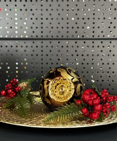 Свічка "коричнево-золото" куля, 100мм