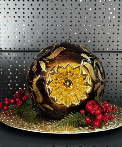 Свічка "коричнево-золото" куля, 100мм