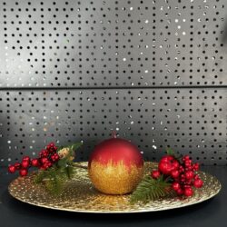 Свічка "червоно-золота" куля, 90мм