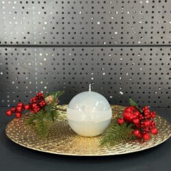 Свічка "металік-біла-блиск" куля, 90мм