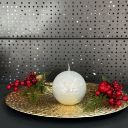 Свічка "металік-біла" куля, 90мм