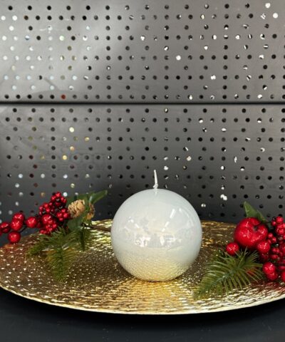 Свічка "металік-біла" куля, 90мм