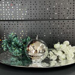 Свічка "металік-срібло" куля, 90мм