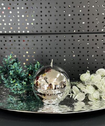 Свічка "металік-срібло" куля, 90мм